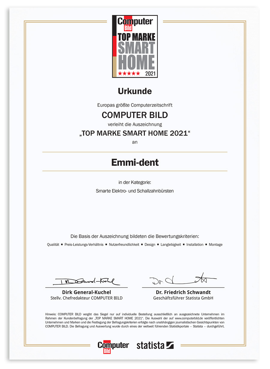 Computer Bild magazin elismerő oklevele - Smart Home 2021