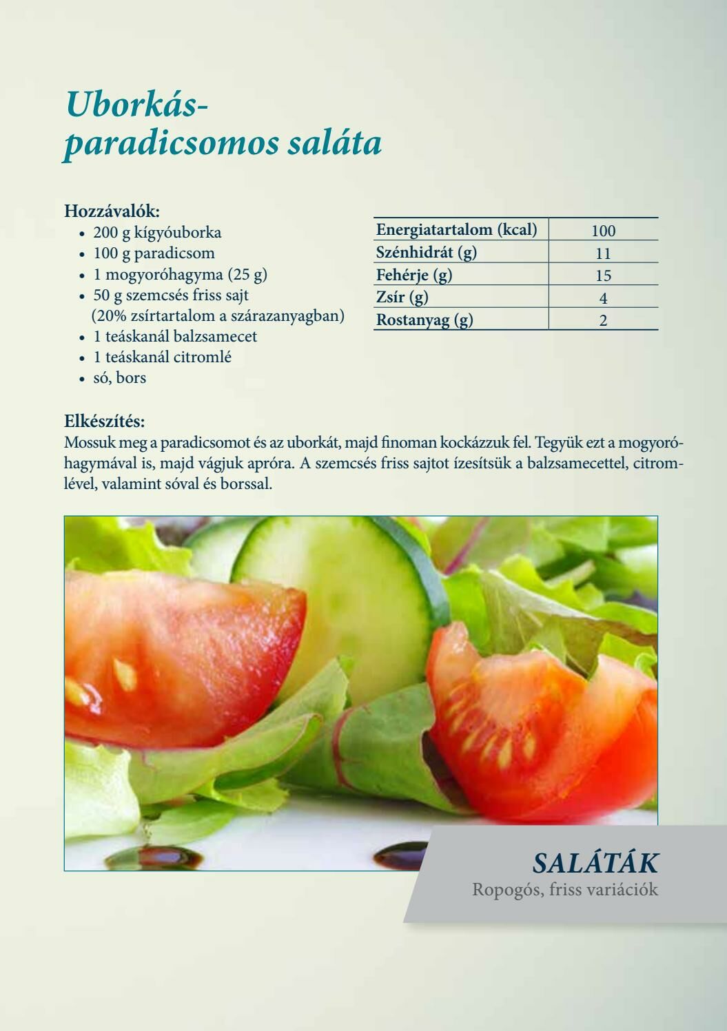 Diétás receptek- uborkás paradicsomos saláta