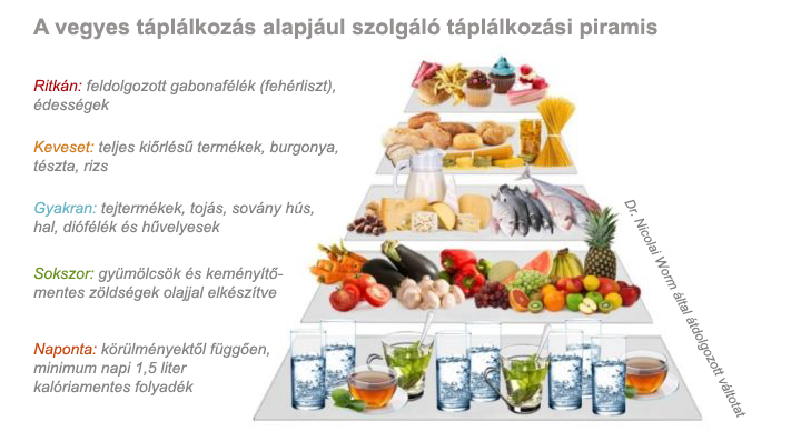 Táplálkozási piramis a vegyes étkezéshez